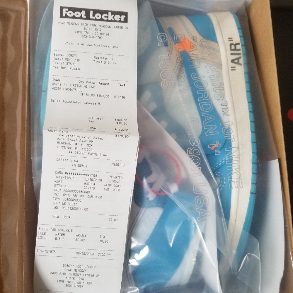 Brand New AJ1 Offwhite UNC Mens SZ 10.5